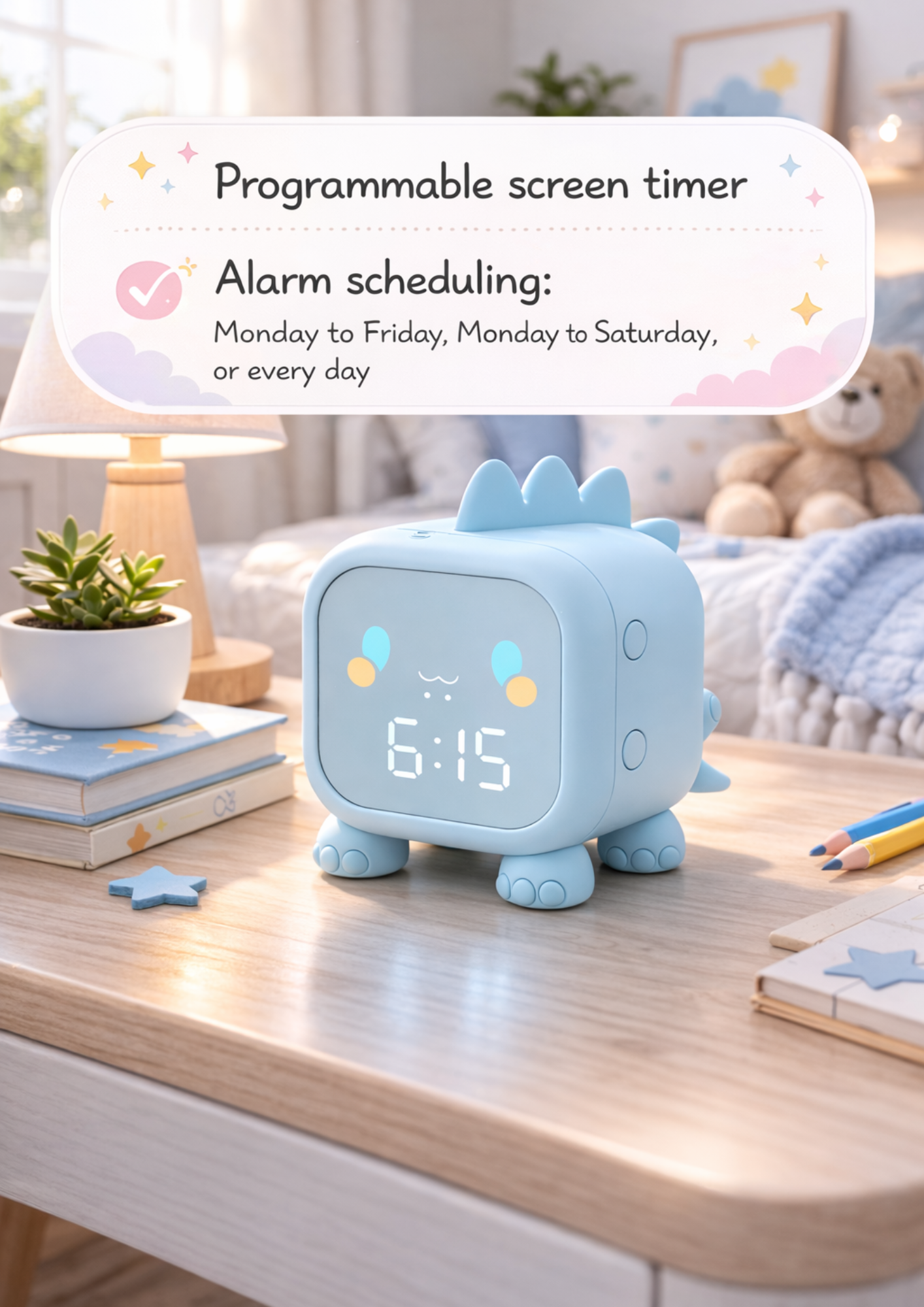 Digital alarm clock for kids