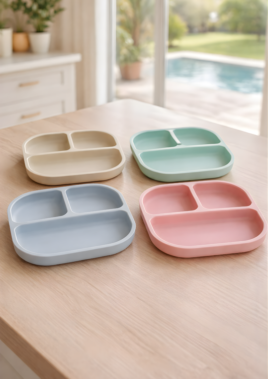 Plato de silicona antideslizante para bebés y niños pequeños
